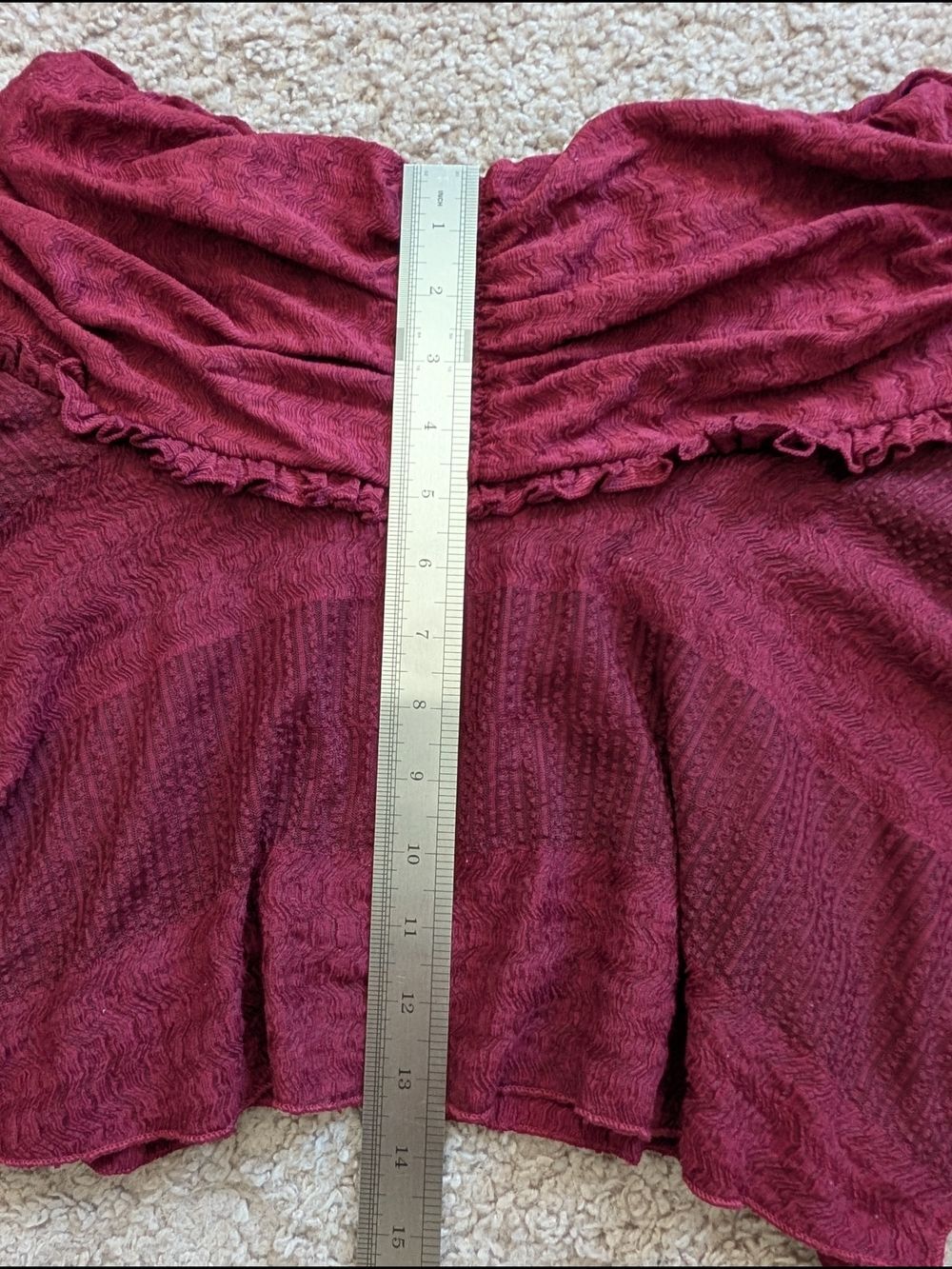 Urban Outfitters Womens Burgundy Red Cropped Ruffled Fairy Mini Skirt Medium - Picture 11 of 12